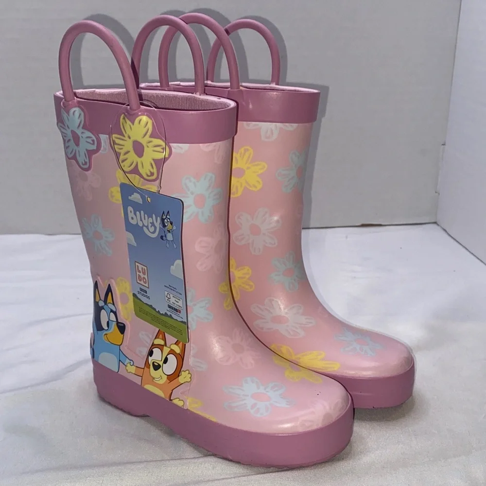 Bluey Pink Floral Kids‎ Rain Boots